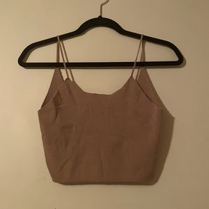 Small nude crop top silky material